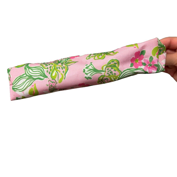 NWOT Lilly Pulitzer X Estee Lauder Pink Jungle Cat Print Canvas Makeup Bag - Picture 10 of 10